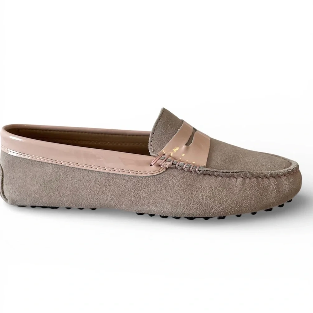 Arthur Knight Pink Suede and Patent Leather Driving Moccasins Loafers Shoes